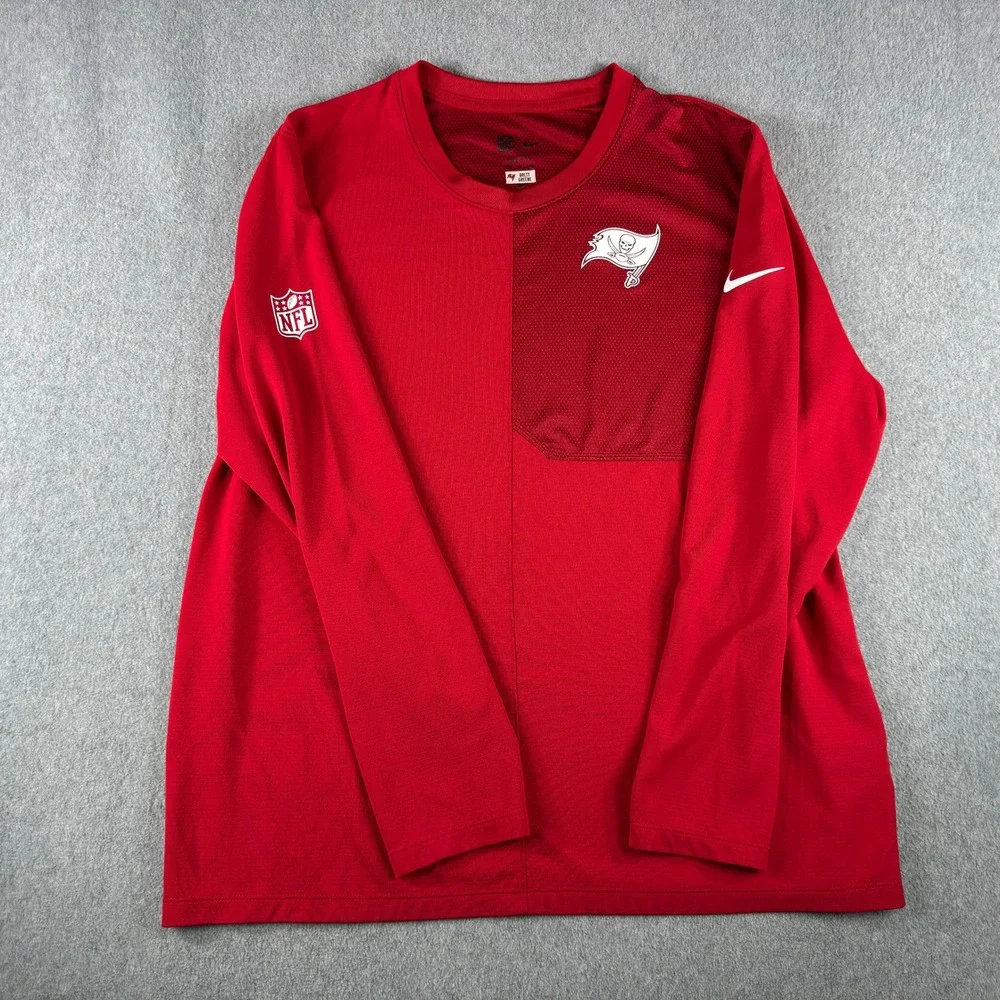Tampa Bay Buccaneers Shirt Mens XXL Nike Dri-Fit NFL Team Issued Long Sleeve Red